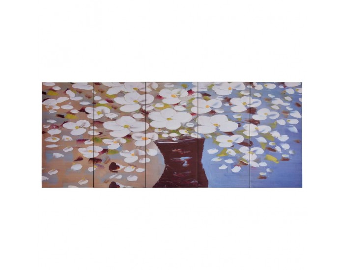 Sonata Комплект принт върху канава, ваза с цветя, пъстър, 150x60 см