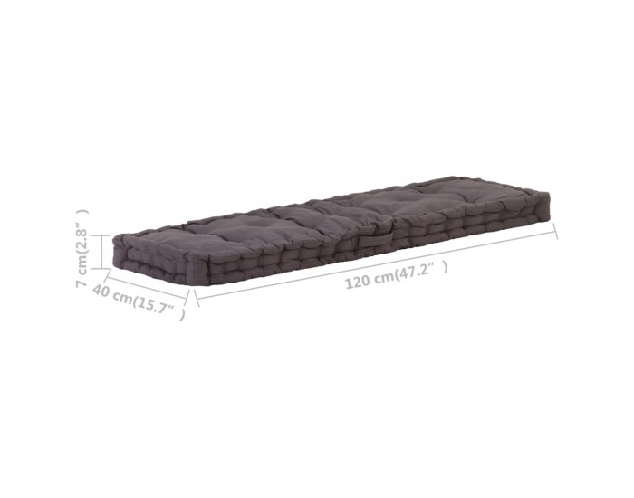 Sonata Палетни възглавници за под, 2 бр, памук, антрацит