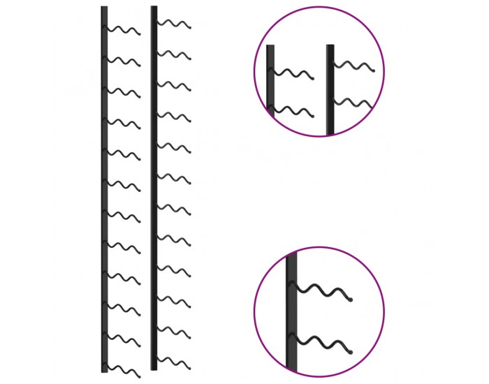 Sonata Стойка за вино за 24 бутилки, стенен монтаж, черна, желязо
