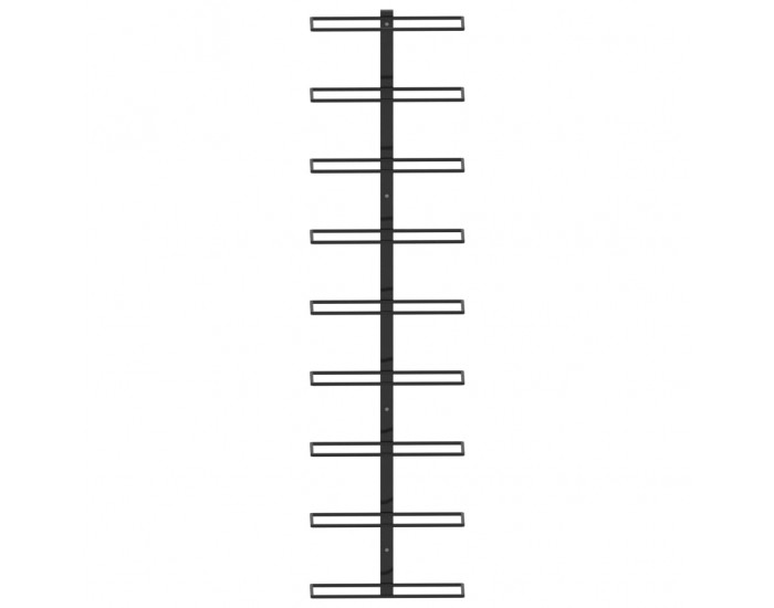 Sonata Стойка за вино за 9 бутилки, стенен монтаж, черна, желязо