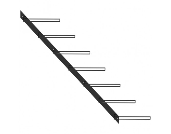 Sonata Стойка за вино за 7 бутилки, стенен монтаж, черна, метал