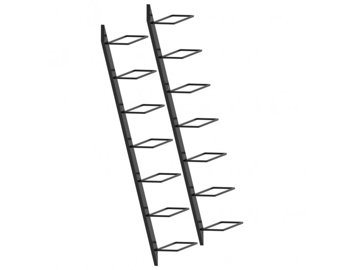 Sonata Стойки за вино за 14 бутилки стенен монтаж 2 бр черни метал
