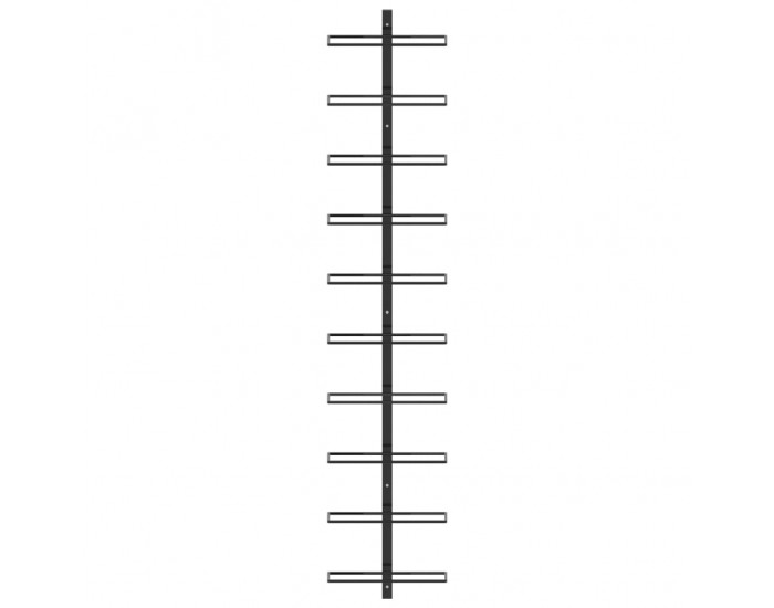 Sonata Стойка за вино за 10 бутилки, стенен монтаж, черна, метал