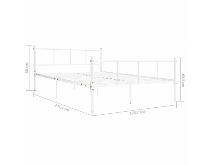 Sonata Рамка за легло, бяла, метал, 120x200 cм