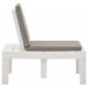 Sonata Градински лаундж столове с възглавници 2 бр пластмаса бели