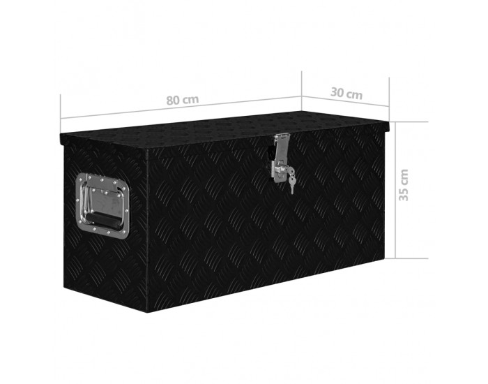 Sonata Алуминиева кутия, 80x30x35 см, черна