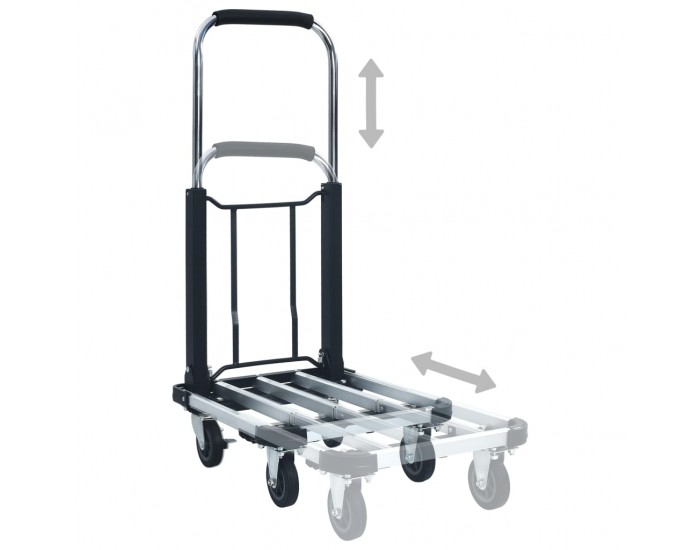 Sonata Сгъваема транспортна количка 150 кг алуминий сребриста