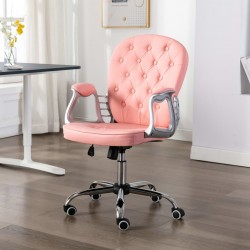 Sonata Въртящ се офис стол, розов, изкуствена кожа - Офис столове