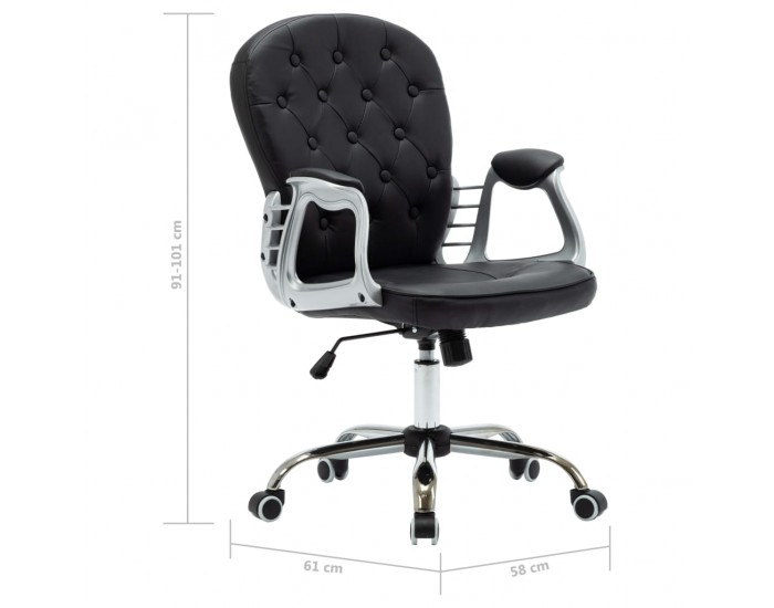 Sonata Въртящ офис стол, черен, изкуствена кожа