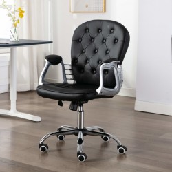 Sonata Въртящ офис стол, черен, изкуствена кожа - Офис столове