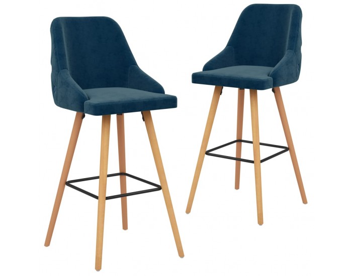 Sonata H Бар столове, 2 бр, сини, кадифе