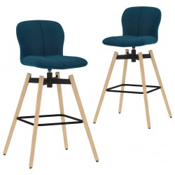 Sonata Въртящи се бар столове, 2 бр, сини, текстил - Бар столове