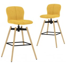 Sonata Въртящи се бар столове, 2 бр, жълти, текстил - Бар столове
