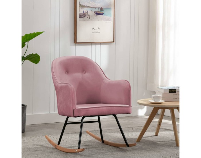 Sonata H Люлеещ стол, розов, кадифе