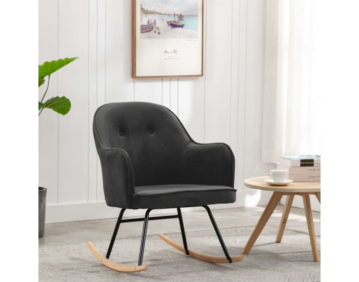 Sonata H Люлеещ стол, тъмносив, кадифе