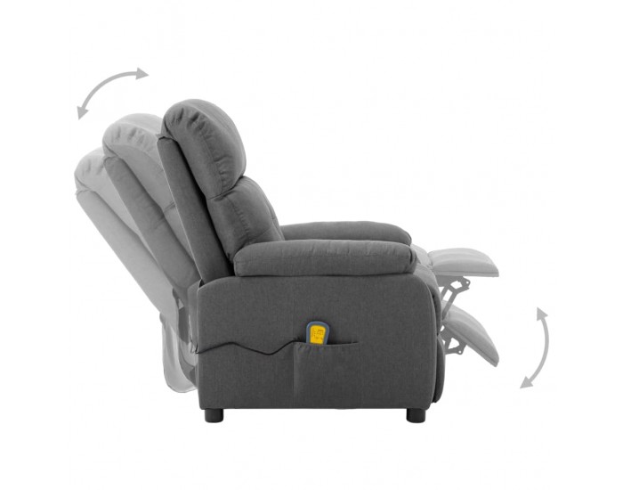 Sonata Масажен реклайнер, светлосив, текстил