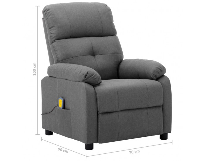 Sonata Масажен реклайнер, светлосив, текстил