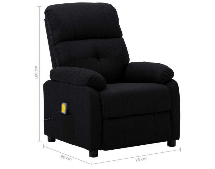 Sonata Масажен реклайнер, черен, текстил