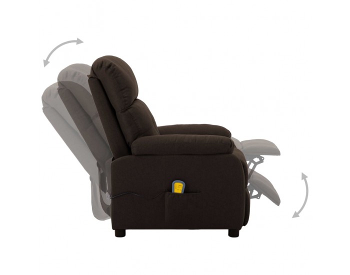 Sonata Масажен реклайнер, тъмнокафяв, текстил