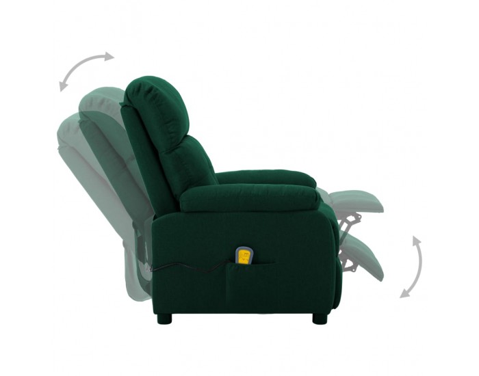 Sonata Масажен реклайнер, тъмнозелен, текстил