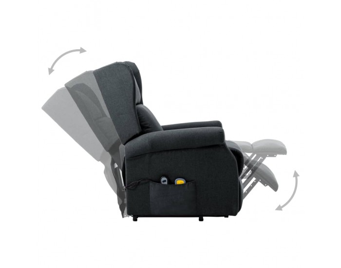 Sonata Масажен повдигащ стол, тъмносив, текстил