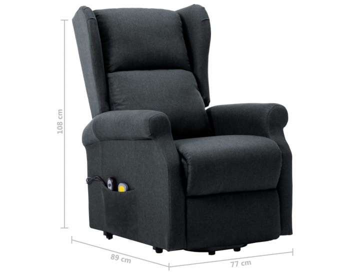 Sonata Масажен повдигащ стол, тъмносив, текстил