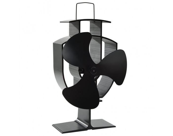Sonata Вентилатор за печка за топъл въздух, 3 перки, черен