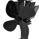 Sonata Вентилатор за печка за топъл въздух, 4 перки, черен