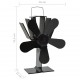 Sonata Вентилатор за печка за топъл въздух, 5 перки, черен