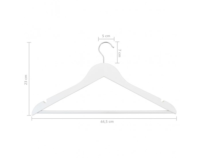 Sonata 50 бр Комплект закачалки за дрехи антиплъзгащи бял твърдо дърво