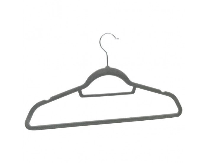 Sonata 50 бр Комплект закачалки за дрехи антиплъзгащи сиво кадифе