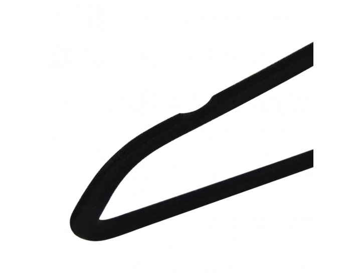 Sonata 100 бр Комплект закачалки за дрехи антиплъзгащи черно кадифе