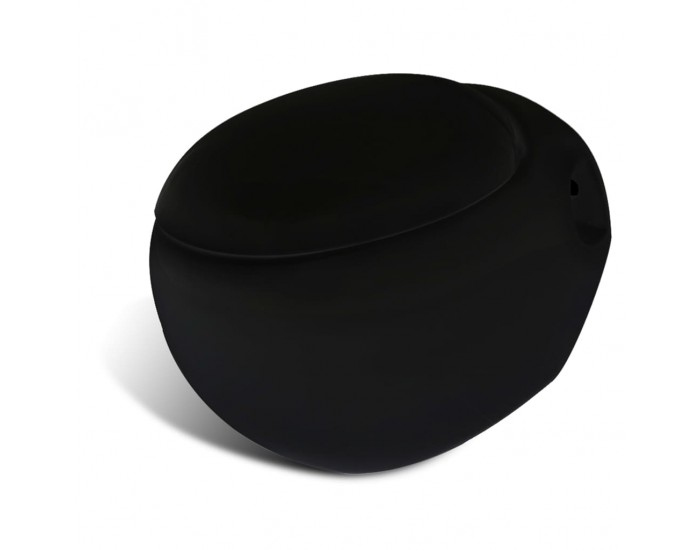 Sonata Окачена яйцевидна тоалетна чиния скрито казанче черна керамика