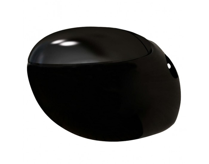 Sonata Окачена яйцевидна тоалетна чиния скрито казанче черна керамика