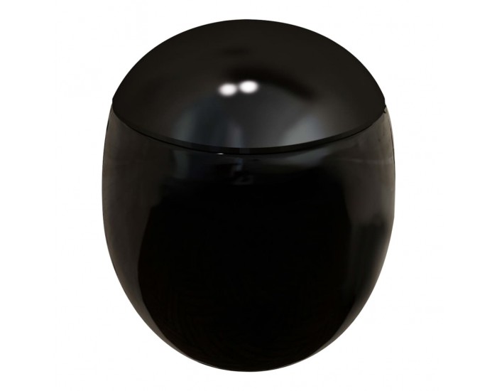 Sonata Окачена яйцевидна тоалетна чиния скрито казанче черна керамика