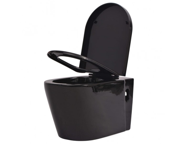 Sonata Окачена тоалетна чиния, със скрито казанче, керамична, черна