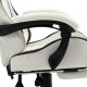 Sonata Геймърски стол с подложка за крака черно/бяло изкуствена кожа