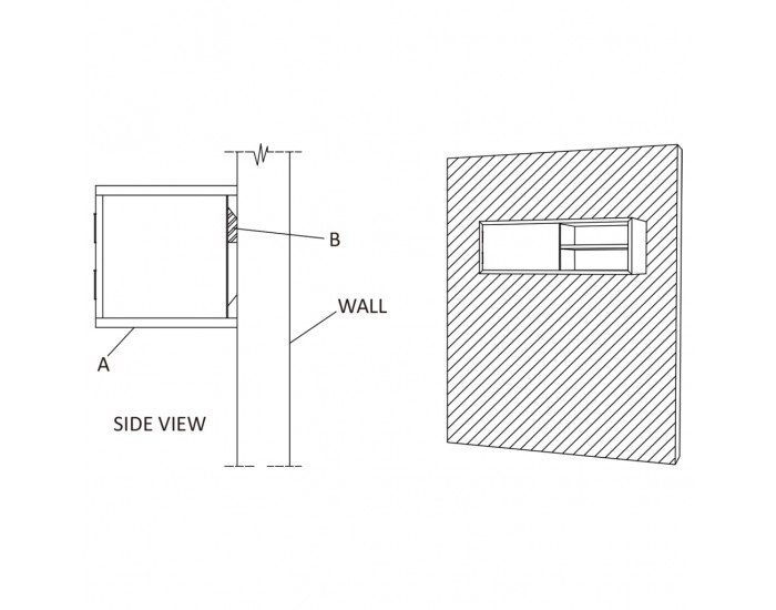 Sonata ТВ шкаф за стенен монтаж, 90x30x30 cм, тиково дърво масив
