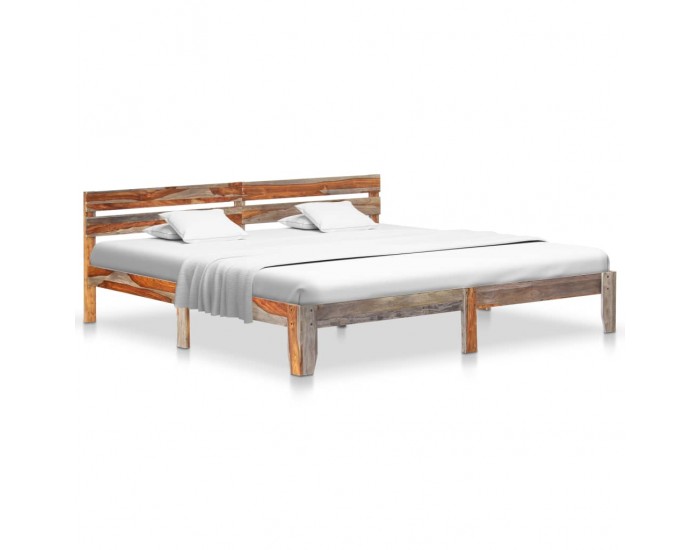 Sonata Рамка за легло, шишамово дърво масив, 200x200 см