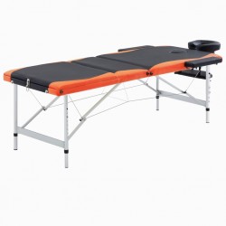 Sonata Сгъваема масажна кушетка, 3 зони, алуминий, черно и оранжево - Оборудване за Масажно и Козметично студио