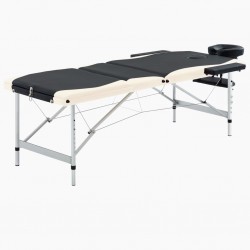 Sonata Сгъваема масажна кушетка, 3 зони, алуминий, черно и бежово - Оборудване за Масажно и Козметично студио