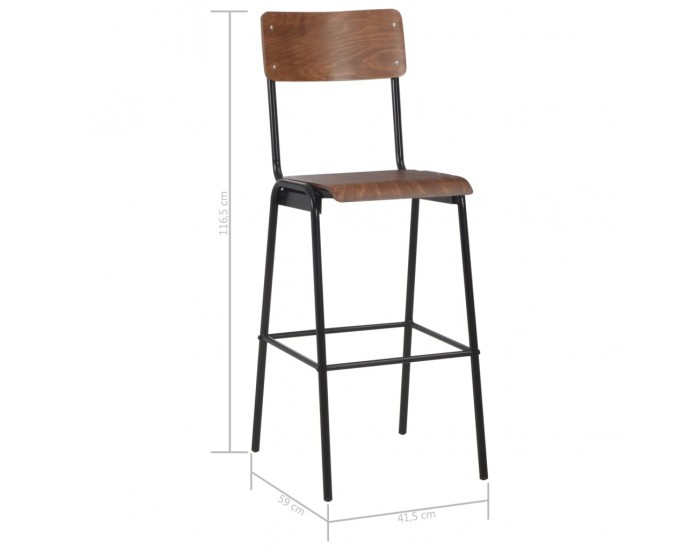 Sonata Бар табуретки, 6 бр, твърд шперплат, стомана