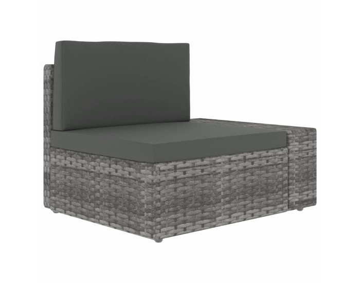 Sonata Градински лаундж комплект, 4 части, полиратан, сив