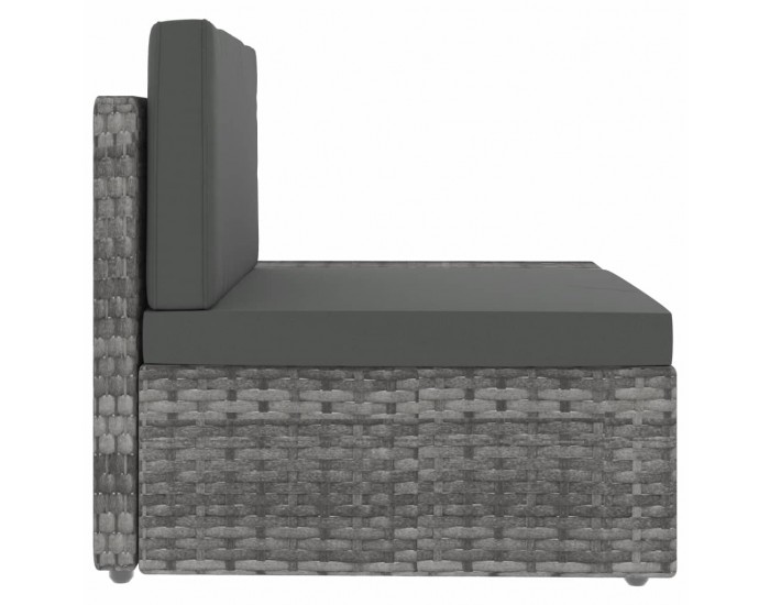 Sonata Градински лаундж комплект, 4 части, полиратан, сив