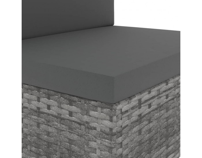 Sonata Градински лаундж комплект, 4 части, полиратан, сив