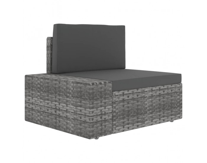 Sonata Градински лаундж комплект, 4 части, полиратан, сив