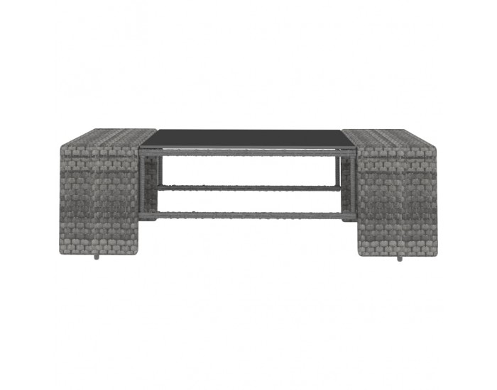 Sonata Градински комплект за отдих, 7 части, полиратан, сив