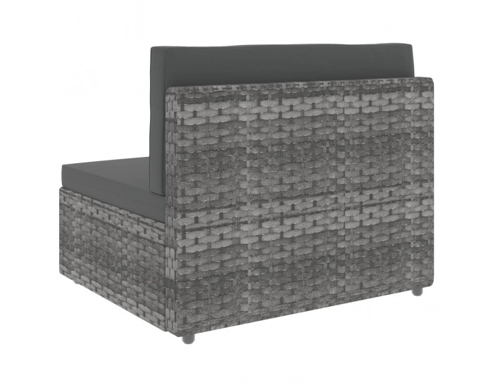 Sonata Градински комплект за отдих, 7 части, полиратан, сив