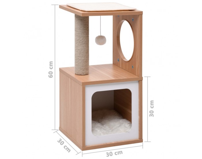 Sonata Котешко дърво със сизалени стълбове, подложка, 60 см