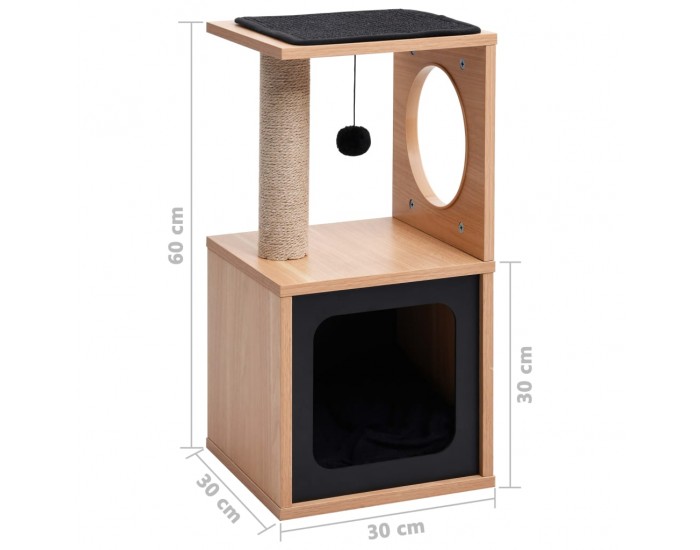 Sonata Котешко дърво със сизалени стълбове, подложка, 60 см